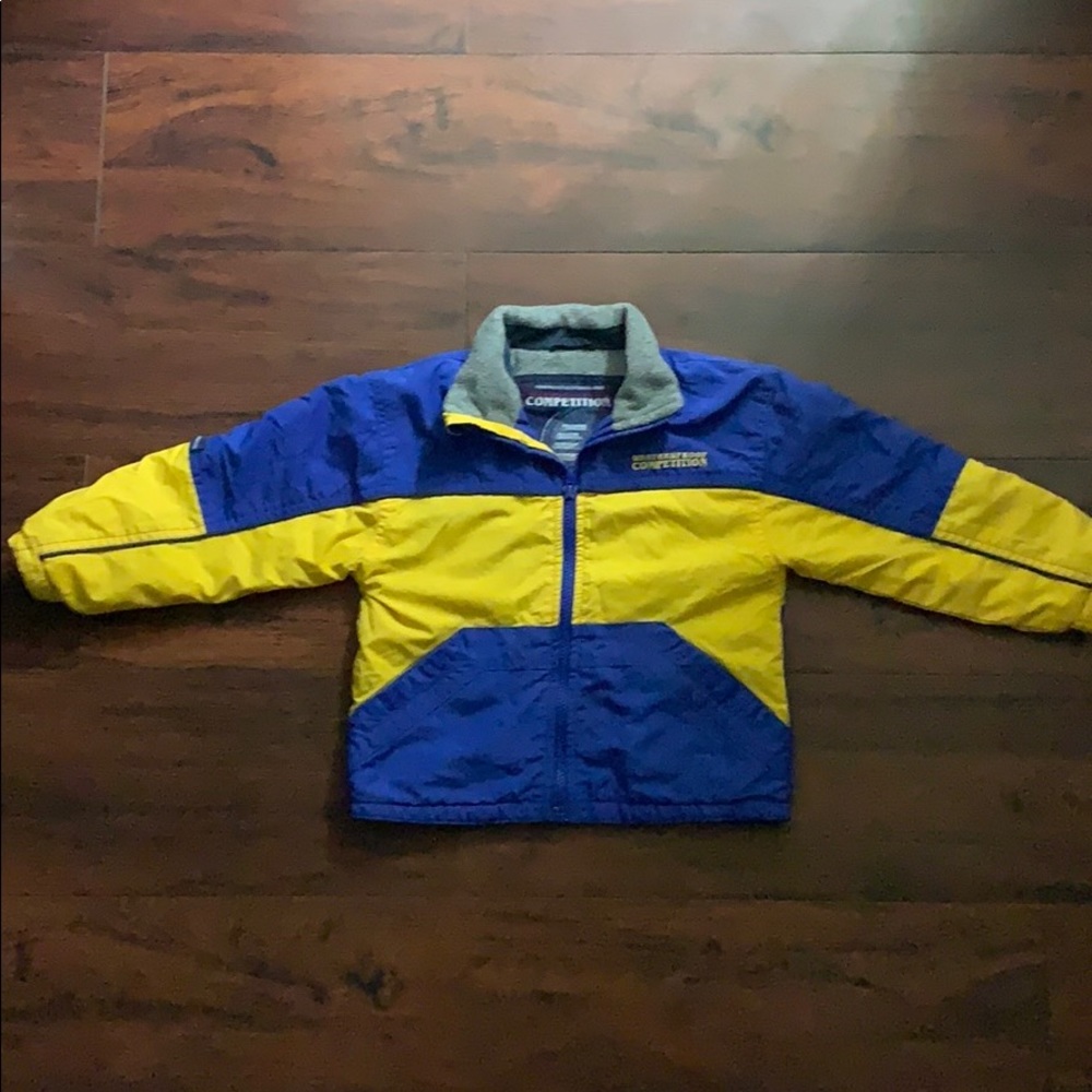 Blue yellow Weatherproof Competition winter jacket
